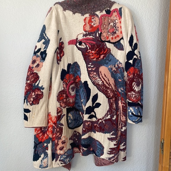ANTHROPOLOGIE RARE BIRD FORET SLEEPING ON SNOW SWEATER CARDIGAN MEDIUM - Picture 5 of 6